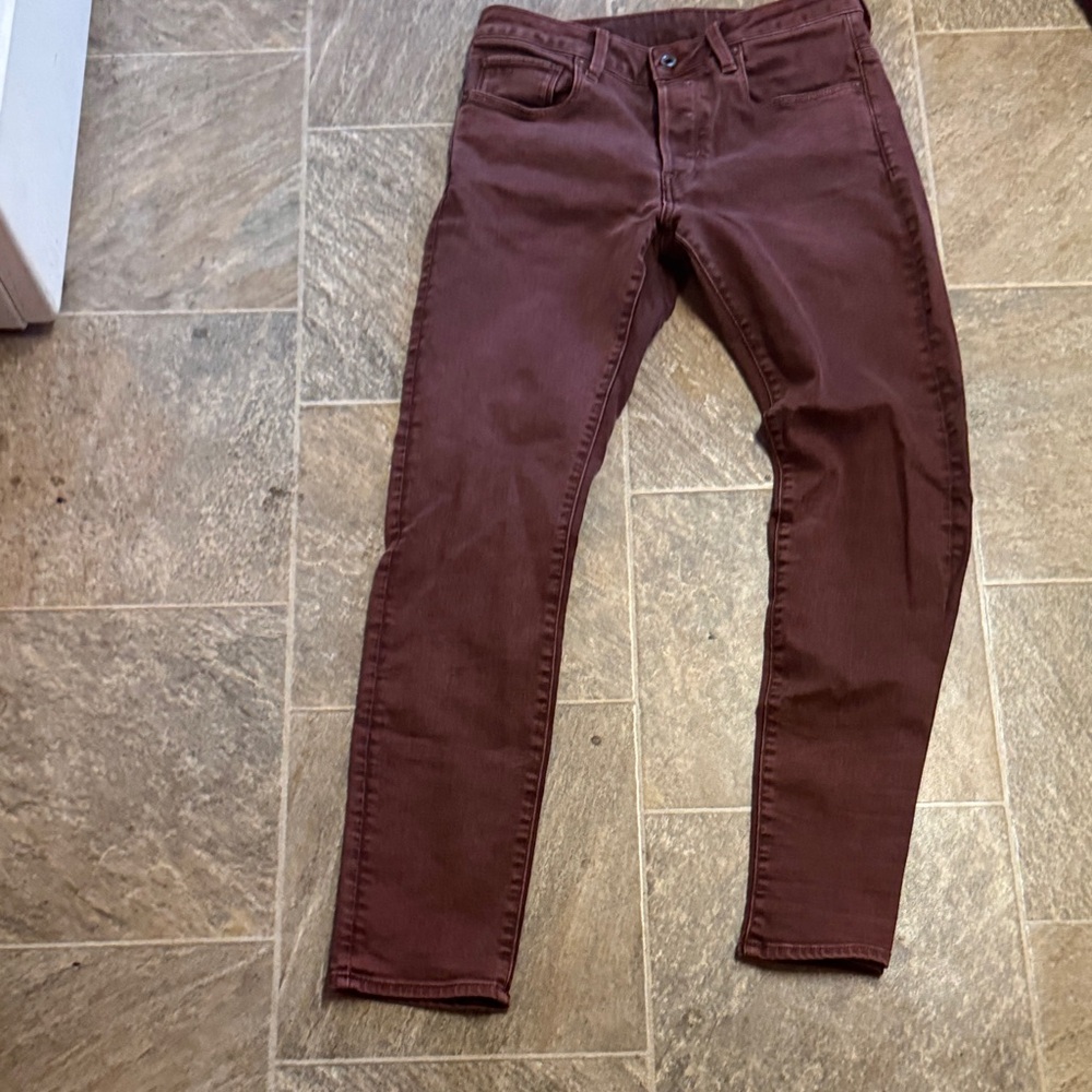 Men's Slim Fit Maroon Jeans